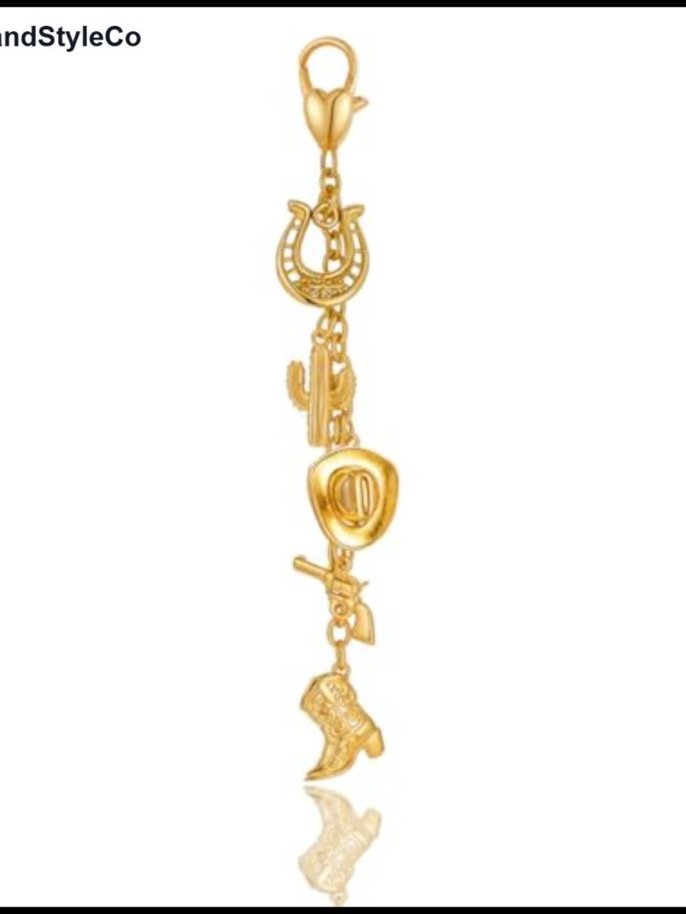 Metal Western Cowgirl Keychain Bag Charm for Purses & Handbags